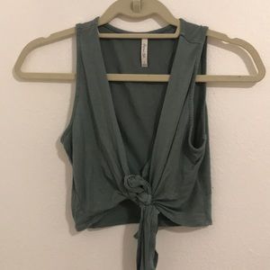 plunging top with front tie